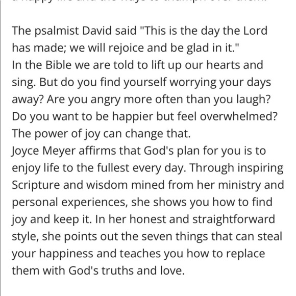 Joyce Meyer’s Seven Things That Steal  Your Joy paperback book - Picture 6 of 11
